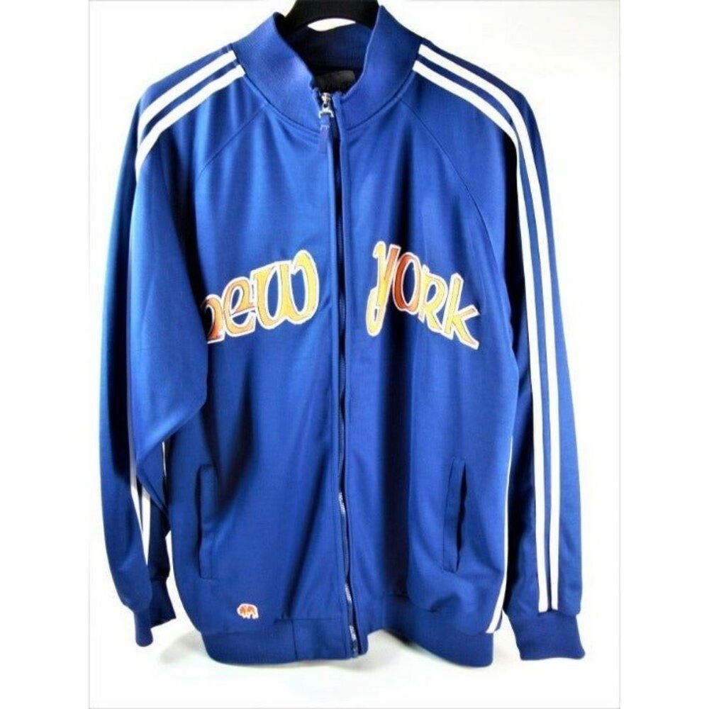 NEW YORK ATHLETIC SPORTS Men's BLUE Jersey Sports Active Jacket Size L